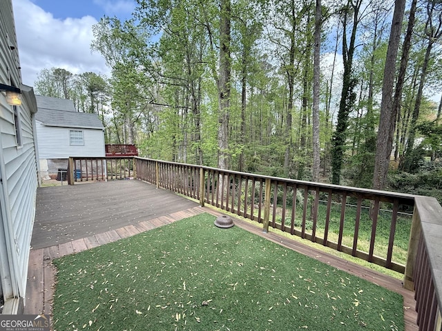 deck with a yard