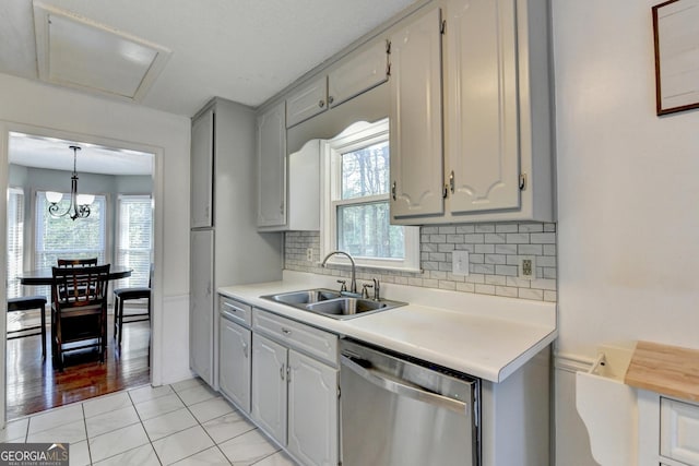 6040 Carriage Dr, Cumming, GA 30028 - kitchen with a sink, light countertops, a wealth of natural light, and dishwasher