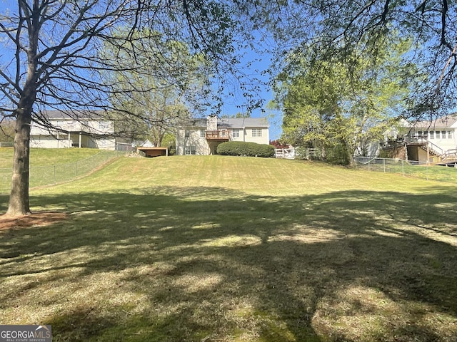view of yard featuring fence