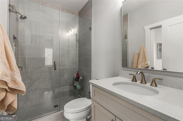 111 Brighton Blvd, Woodstock, GA 30188 - full bathroom with toilet, a stall shower, and vanity