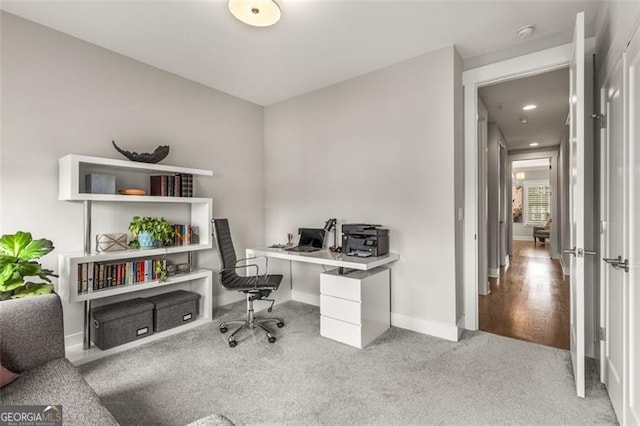 111 Brighton Blvd, Woodstock, GA 30188 - carpeted home office featuring baseboards