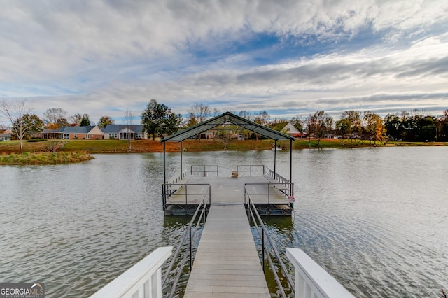 350 Lakeview Bend Cir, Jefferson, GA 30549 - dock area featuring a water view and a gazebo