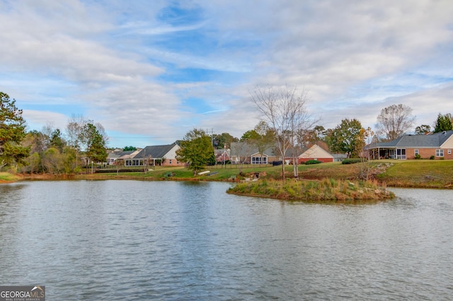 property view of water with a residential view