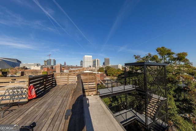 balcony featuring a city view