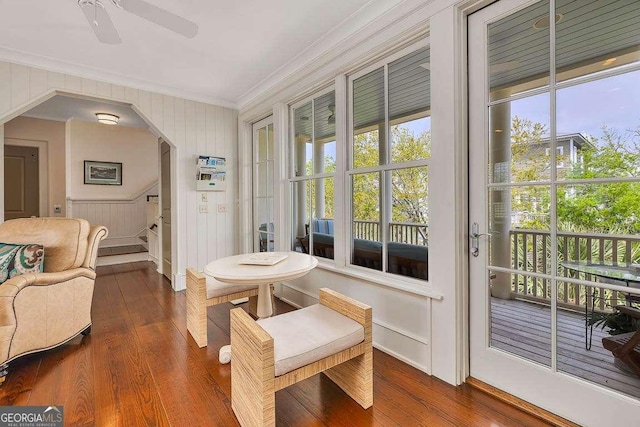 17 Sea Oats Ln, Saint Simons, GA 31522 - sunroom / solarium featuring arched walkways and a wealth of natural light