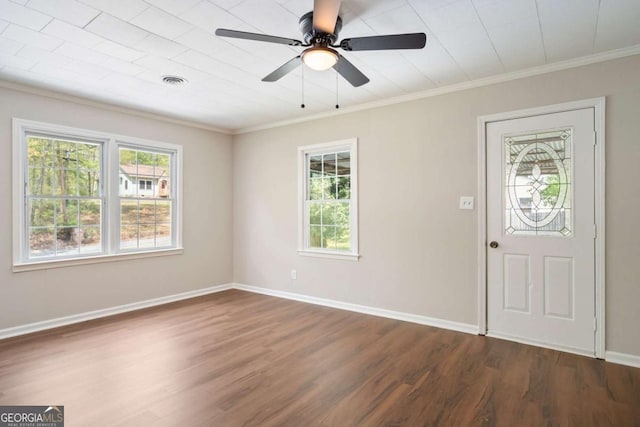 2125 Perkerson Mill Rd, Austell, GA 30106 - foyer featuring dark wood-type flooring, visible vents, and baseboards