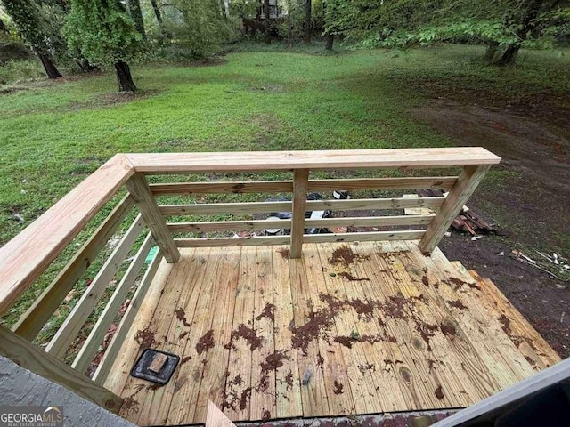 deck with a lawn