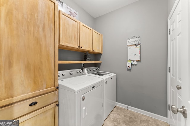 6058 Grand Reunion Dr, Hoschton, GA 30548 - washroom with washer and clothes dryer, baseboards, and cabinet space