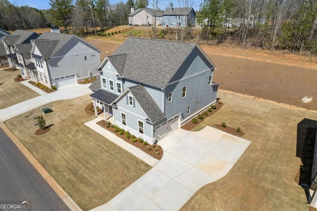 aerial view featuring a residential view