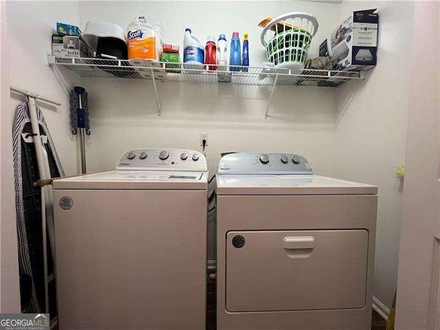 laundry area with washer and dryer