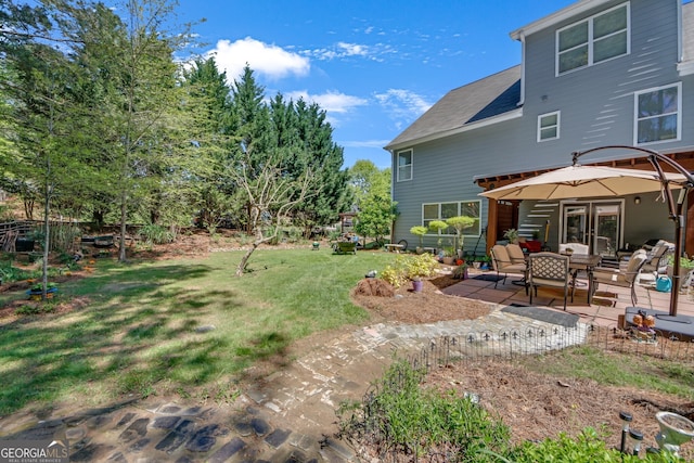 view of yard with a patio