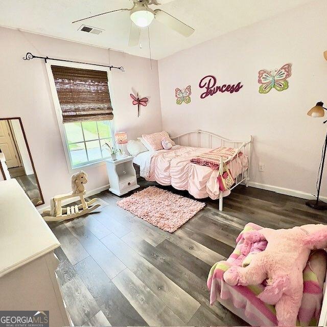 33 Mountain View Dr, Rockmart, GA 30153 - bedroom featuring wood finished floors and ceiling fan