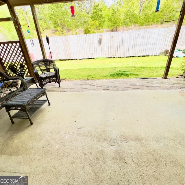 33 Mountain View Dr, Rockmart, GA 30153 - fenced backyard featuring a patio