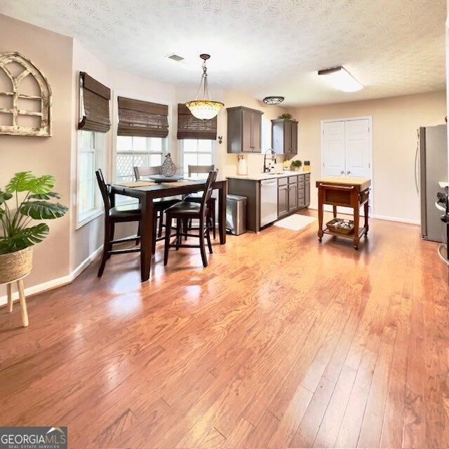 33 Mountain View Dr, Rockmart, GA 30153 - dining area featuring a textured ceiling and light wood finished floors