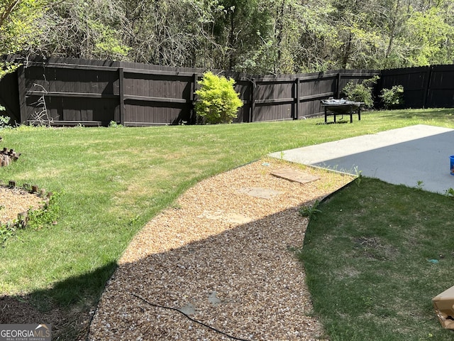 view of yard with fence