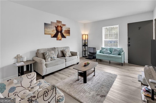 1204 Lakeview Dr NW, Conyers, GA 30012 - living room with wood finished floors and baseboards