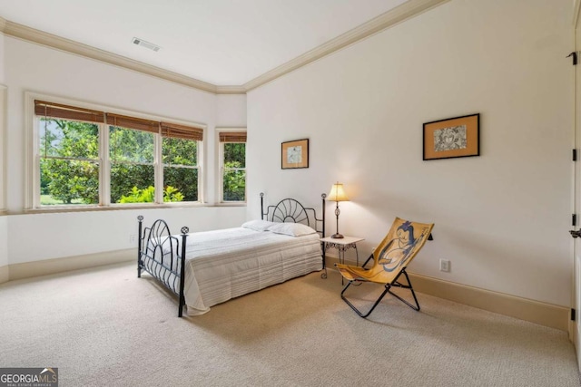 6935 Wakehurst Pl, Cumming, GA 30040 - bedroom featuring carpet floors, ornamental molding, and baseboards