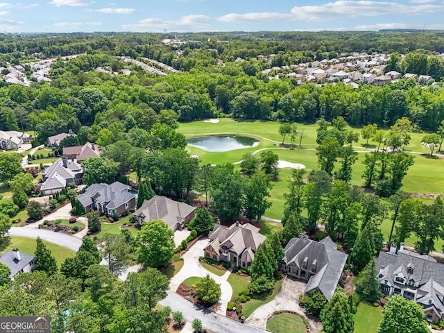 6935 Wakehurst Pl, Cumming, GA 30040 - aerial overview of property's location with nearby suburban area, a large body of water, and a local golf course