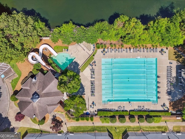 6935 Wakehurst Pl, Cumming, GA 30040 - drone / aerial view of a pool area