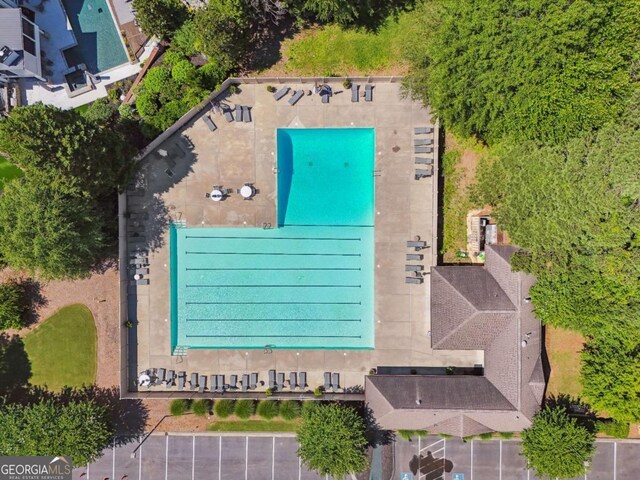 6935 Wakehurst Pl, Cumming, GA 30040 - drone / aerial view of a pool