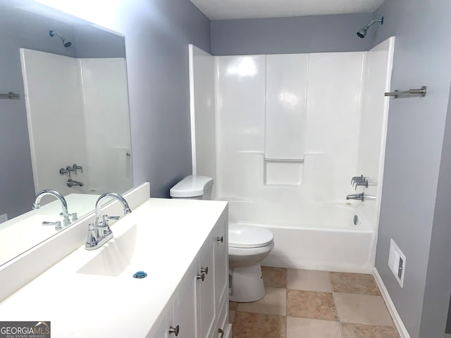 3261 Harbor Woods Rd, Decatur, GA 30034 - bathroom featuring vanity, baseboards, shower / tub combination, toilet, and visible vents