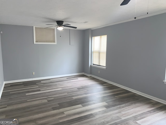 3261 Harbor Woods Rd, Decatur, GA 30034 - empty room featuring wood finished floors, ceiling fan, baseboards, and visible vents