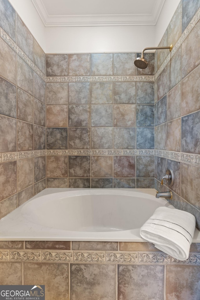 2091 Juliention Dr NE, Townsend, GA 31331 - full bathroom featuring tiled shower / bath and ornamental molding