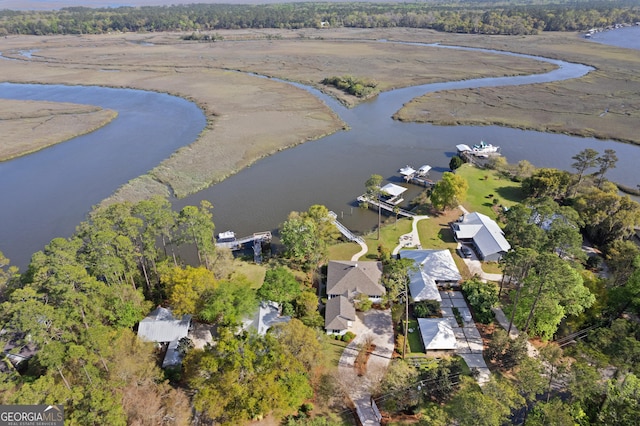 2091 Juliention Dr NE, Townsend, GA 31331 - bird's eye view with a water view and a residential view