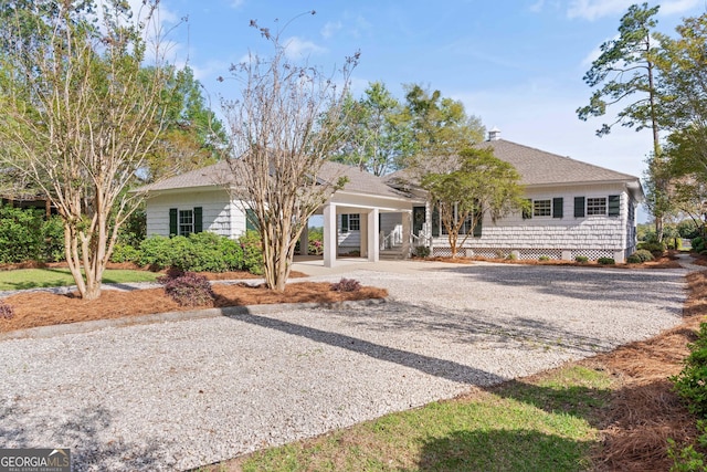 2091 Juliention Dr NE, Townsend, GA 31331 - view of front of house with gravel driveway