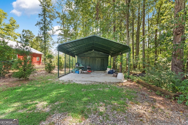 view of car parking with a carport