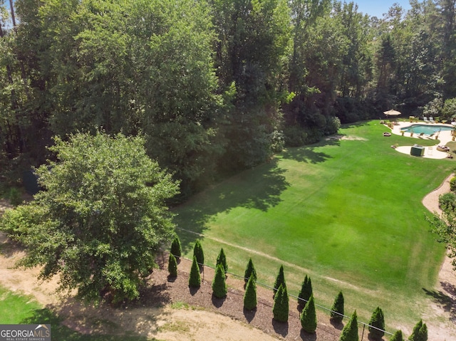 bird's eye view of a pool area