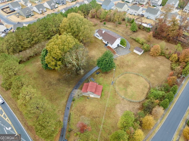 aerial view with a residential view