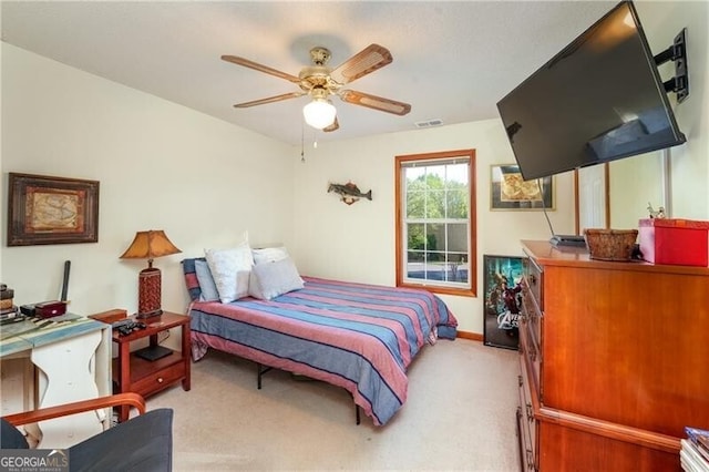 209 Red Fern Ct, Canton, GA 30114 - carpeted bedroom with an office area, baseboards, and ceiling fan