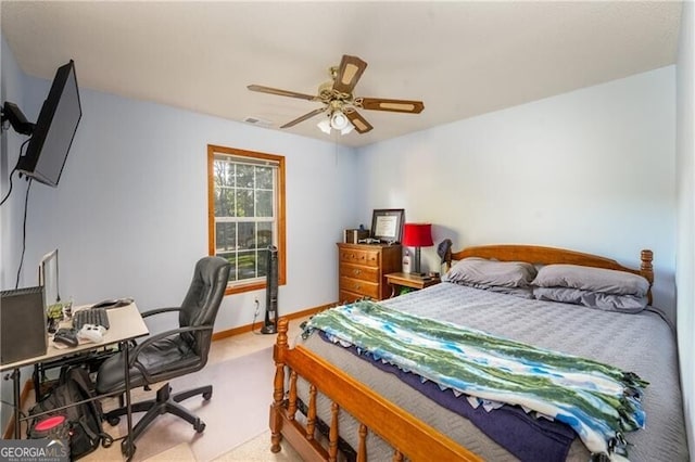 209 Red Fern Ct, Canton, GA 30114 - bedroom featuring a desk, a ceiling fan, baseboards, and carpet floors