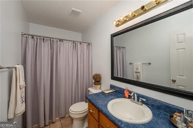 209 Red Fern Ct, Canton, GA 30114 - bathroom featuring vanity, toilet, a shower with shower curtain, and tile patterned floors