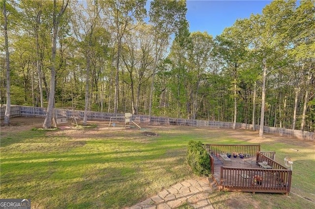 209 Red Fern Ct, Canton, GA 30114 - view of yard with a wooden deck