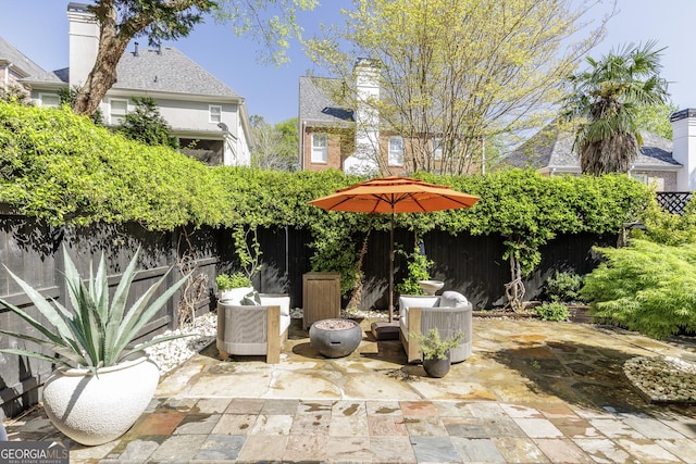 view of patio / terrace featuring a fenced backyard