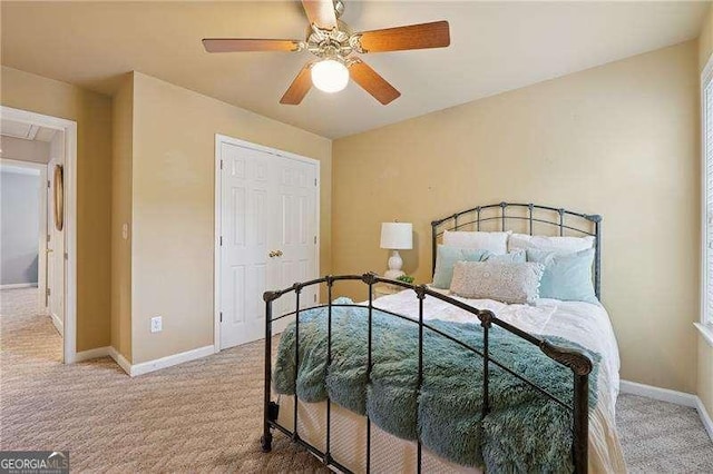 310 Kingspring Ct, Roswell, GA 30076 - bedroom with ceiling fan, baseboards, carpet flooring, and attic access