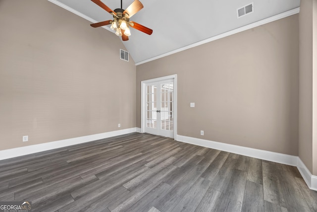 774 Mary Ann Dr NE, Marietta, GA 30068 - empty room featuring french doors, ceiling fan, baseboards, and visible vents