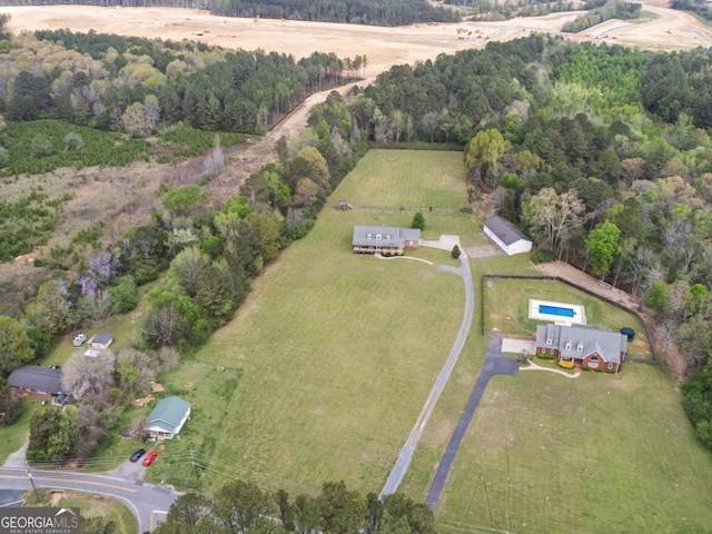 745 Pleasant Valley Rd SE, Silver Creek, GA 30173 - aerial overview of property's location featuring a heavily wooded area and rural landscape