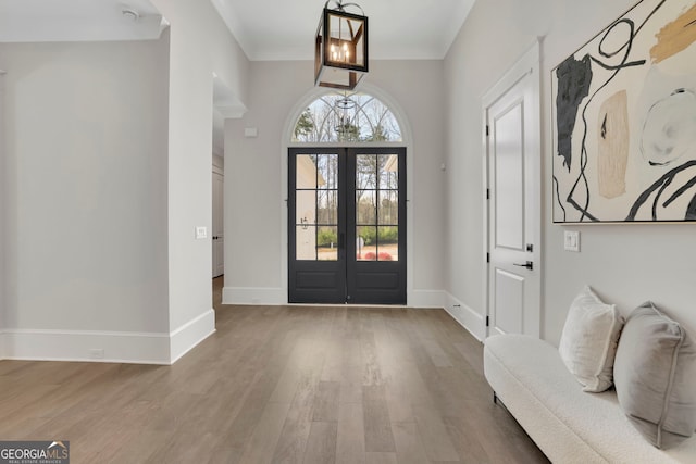 123 Candler Loop, Acworth, GA 30101 - foyer entrance featuring french doors and wood finished floors