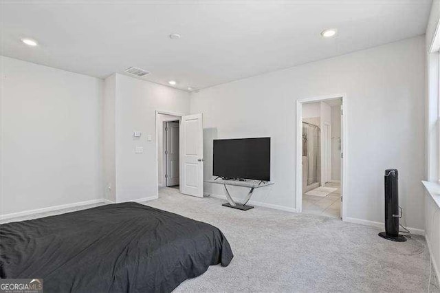 75 Glen Abbey Cir, Fairburn, GA 30213 - bedroom featuring visible vents, baseboards, recessed lighting, and carpet
