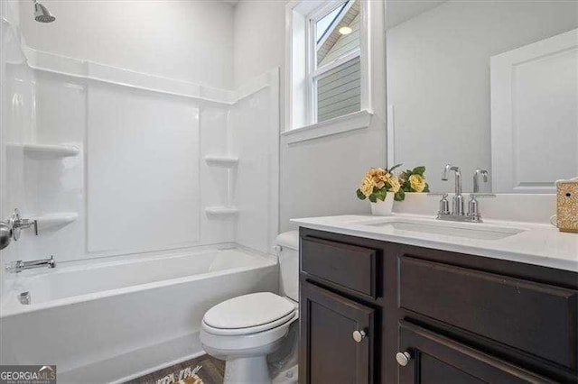 75 Glen Abbey Cir, Fairburn, GA 30213 - bathroom featuring vanity,  shower combination, and toilet