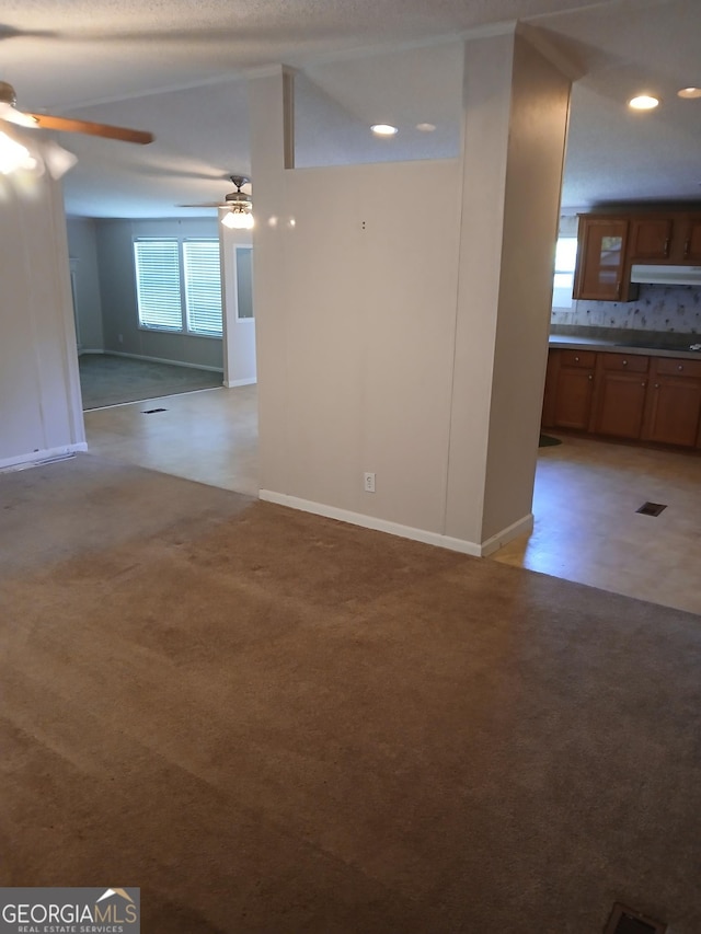 2791 Pulaski Rd, Statesboro, GA 30458 - unfurnished room featuring recessed lighting, ceiling fan, light carpet, and baseboards