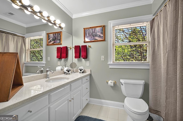 804 Eagleview, Anderson, SC 29625 - bathroom with vanity, tile patterned flooring, and ornamental molding