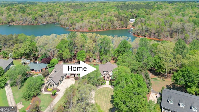 804 Eagleview, Anderson, SC 29625 - aerial overview of property's location with a heavily wooded area and a nearby body of water