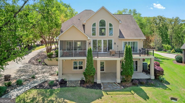 804 Eagleview, Anderson, SC 29625 - back of house with stucco siding, a patio, and a yard