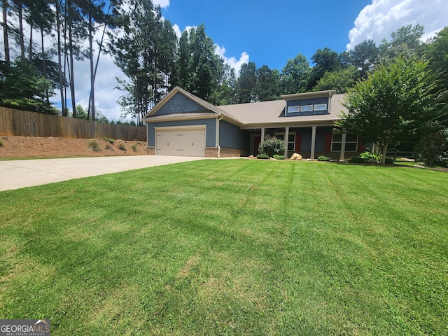 328 Spence Cir, Ball Ground, GA 30107 - view of front of property with driveway, a garage, a porch, and brick siding
