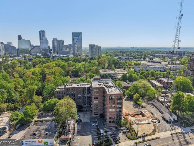 aerial view with a city view