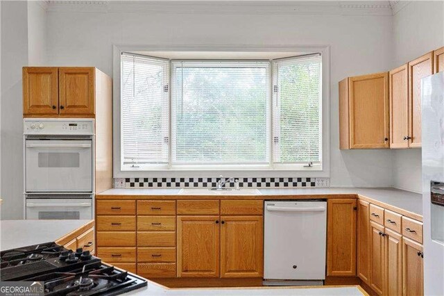 873 Monroe Cir NE, Atlanta, GA 30308 - kitchen with a sink, light countertops, white appliances, and a wealth of natural light